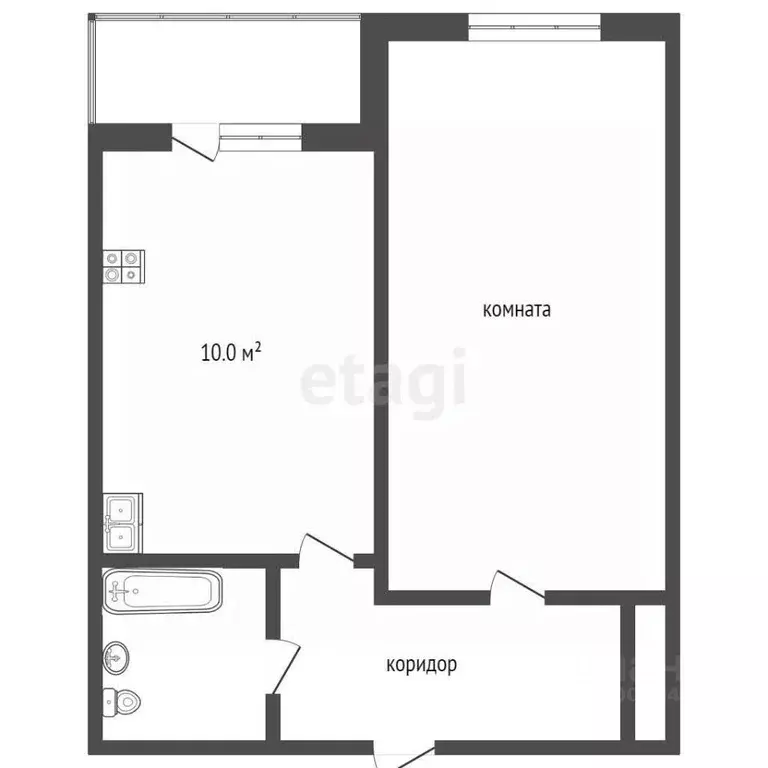 1-к кв. Забайкальский край, Чита ул. Генерала Белика, 10А (45.1 м) - Фото 1