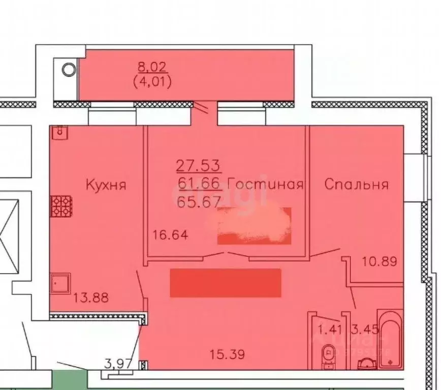 2-к кв. Татарстан, Казань Приволжская ул., 102к2 (61.4 м) - Фото 2