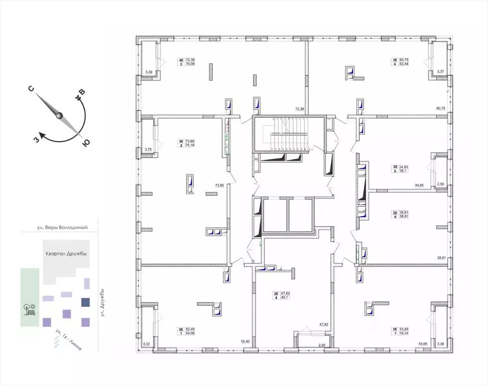4-к кв. Кемеровская область, Кемерово ул. Дружбы, 10 (74.08 м) - Фото 2