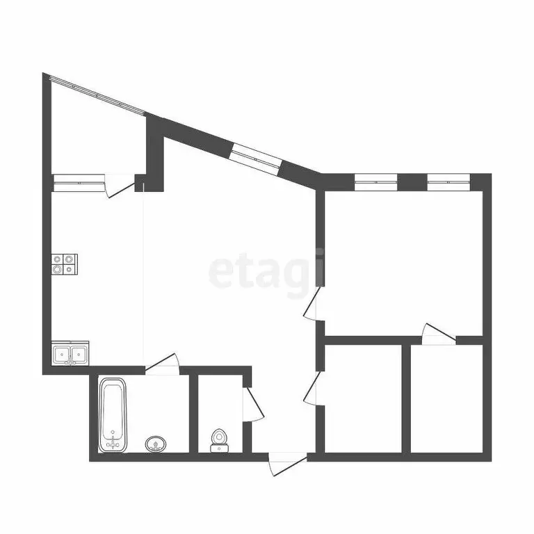 2-комнатная квартира: Тюмень, улица Клары Цеткин, 61к4 (78 м) - Фото 1