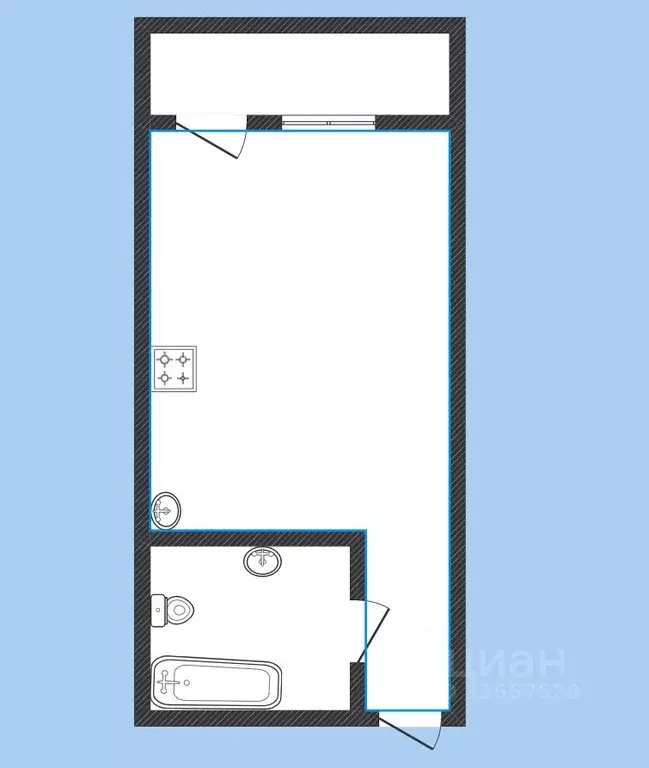 Студия Иркутская область, Иркутск наб. Верхняя, 173/1 (41.0 м) - Фото 2