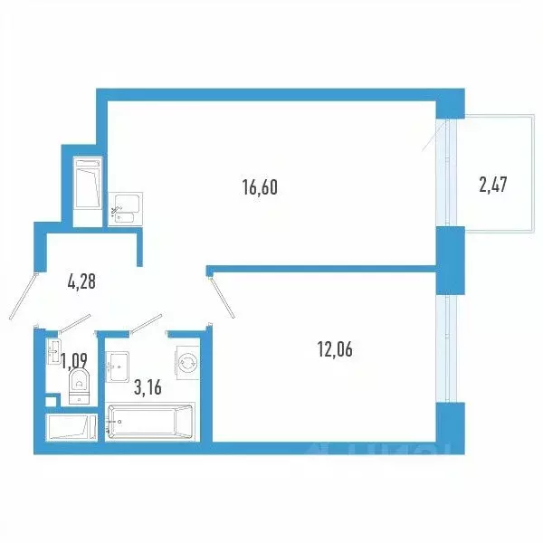 1-к кв. Калининградская область, Калининград Солнечный бул. (37.93 м) - Фото 1