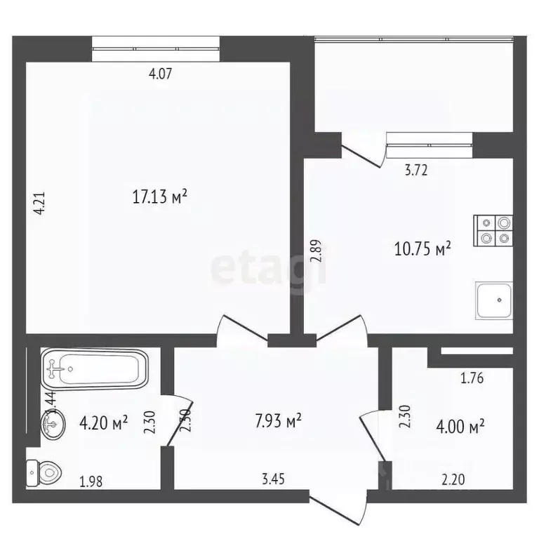 1-к кв. Тюменская область, Тюмень ул. Газовиков, 35 (44.0 м) - Фото 1