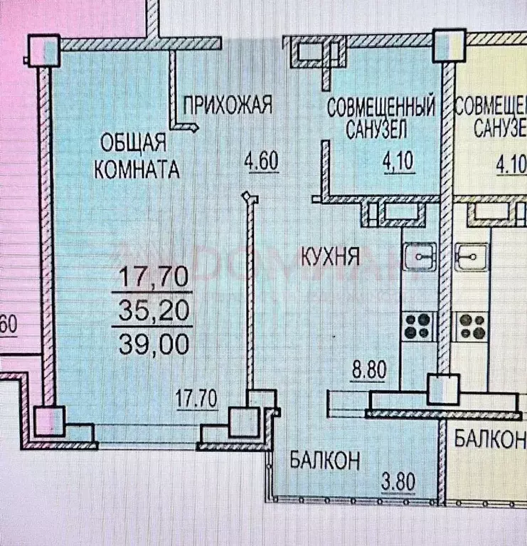 1-к. квартира, 39 м, 5/22 эт. - Фото 0