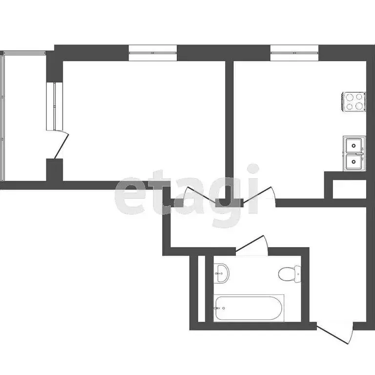 1-комнатная квартира: Тобольск, 15-й микрорайон, 16 (27.3 м) - Фото 1