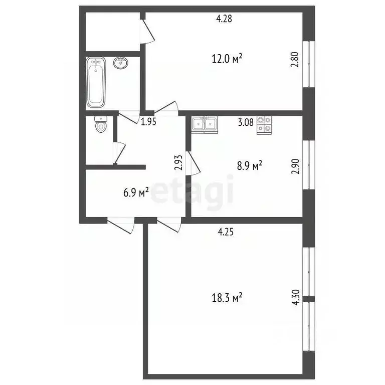 2-к кв. Ямало-Ненецкий АО, Тарко-Сале Пуровский район, Советский мкр, ... - Фото 2