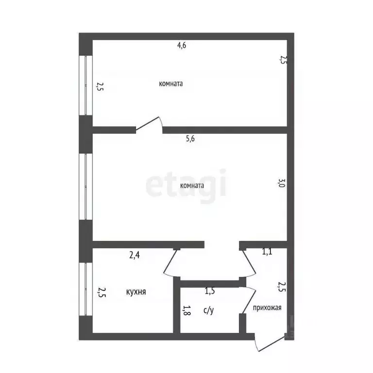 2-к кв. Красноярский край, Красноярск ул. Гастелло, 42 (45.4 м) - Фото 2