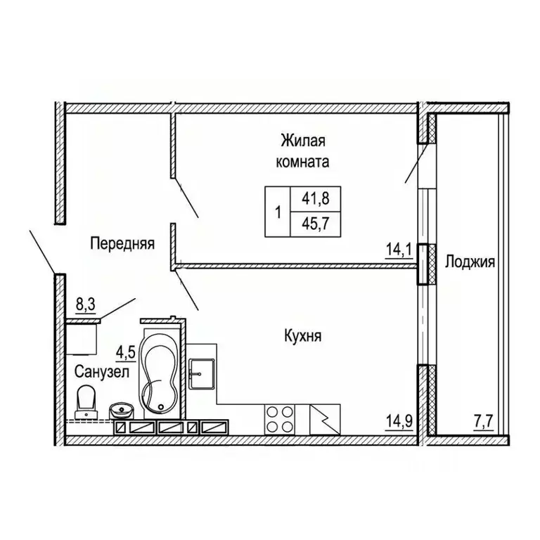 1-к кв. Приморский край, Владивосток На Черняховского жилой квартал,  ... - Фото 0