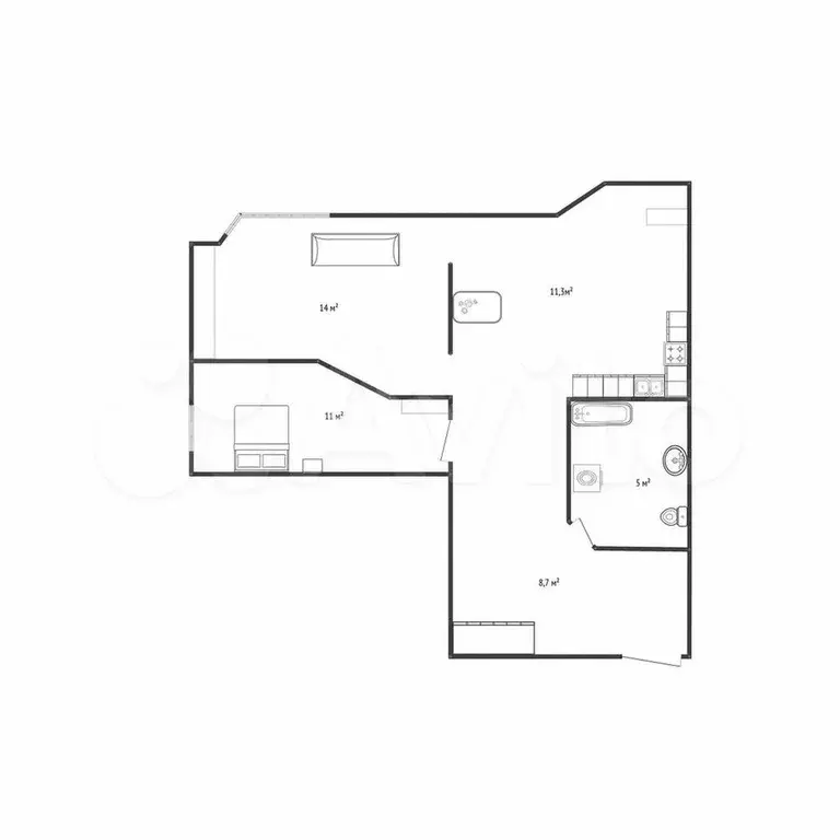 2-к. квартира, 50 м, 14/17 эт. - Фото 0