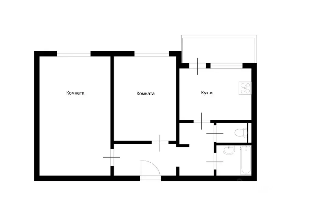 2-к кв. Москва Бакинская ул., 14 (54.1 м) - Фото 2