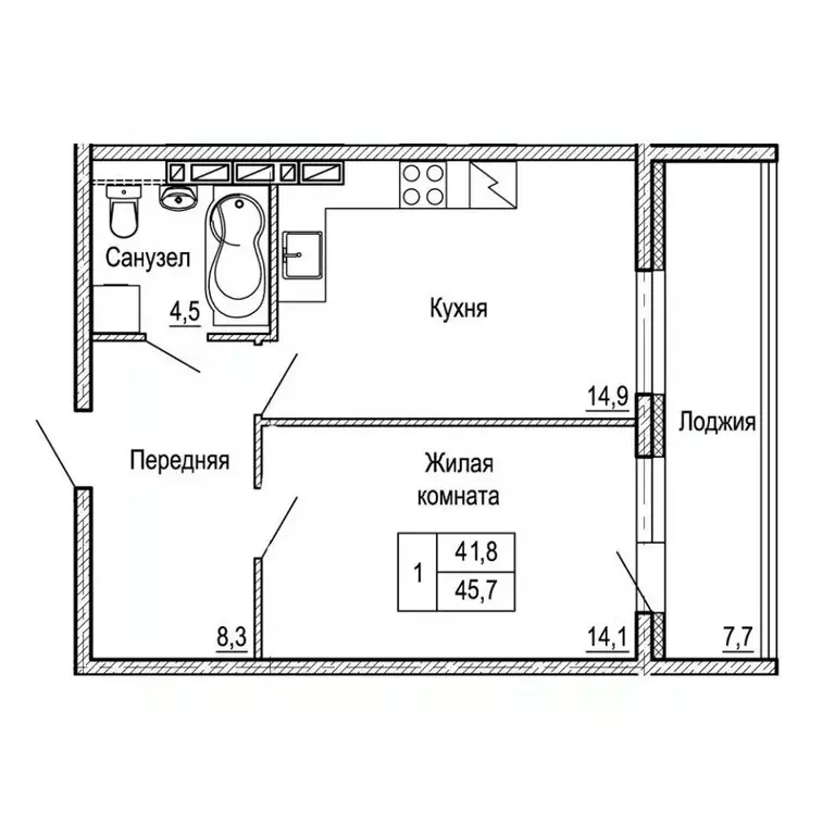 1-к кв. Приморский край, Владивосток На Черняховского жилой квартал,  ... - Фото 1