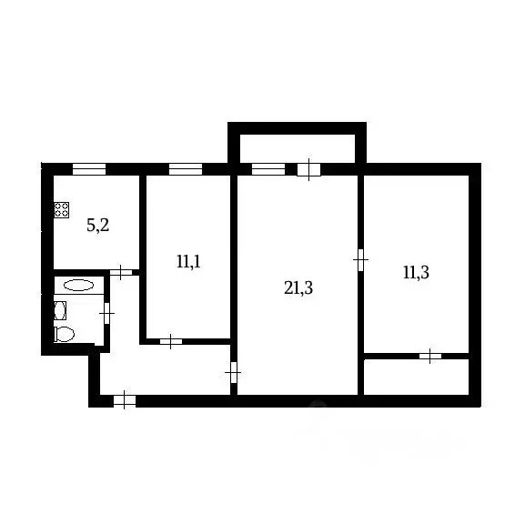 3-к кв. Курганская область, Курган ул. Гоголя, 122 (58.5 м) - Фото 2