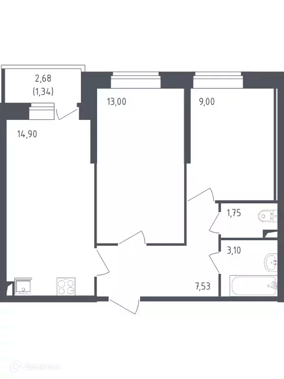 Продаётся 2-к квартира, 50.6 м - Фото 0