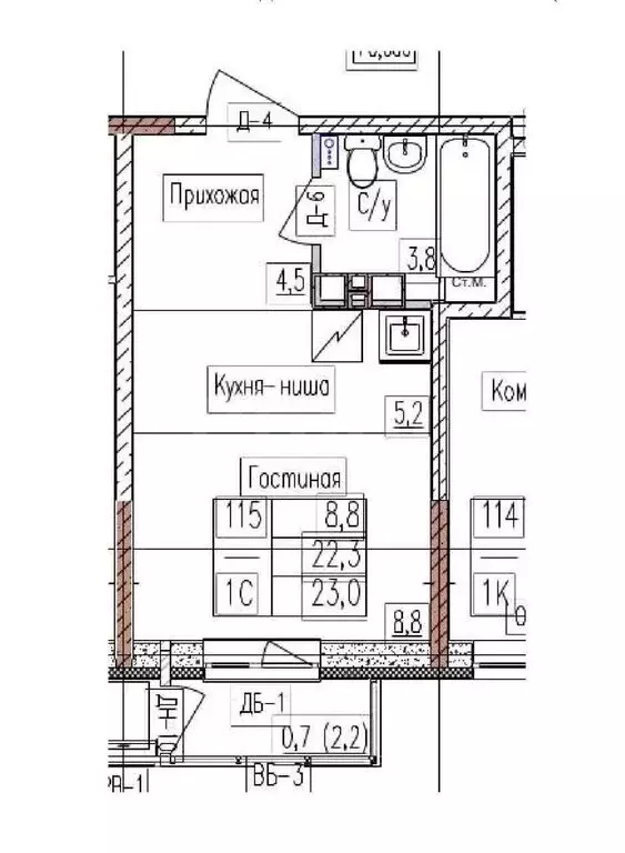 Квартира-студия: Пермь, Белозёрская улица, 30А (23 м) - Фото 1
