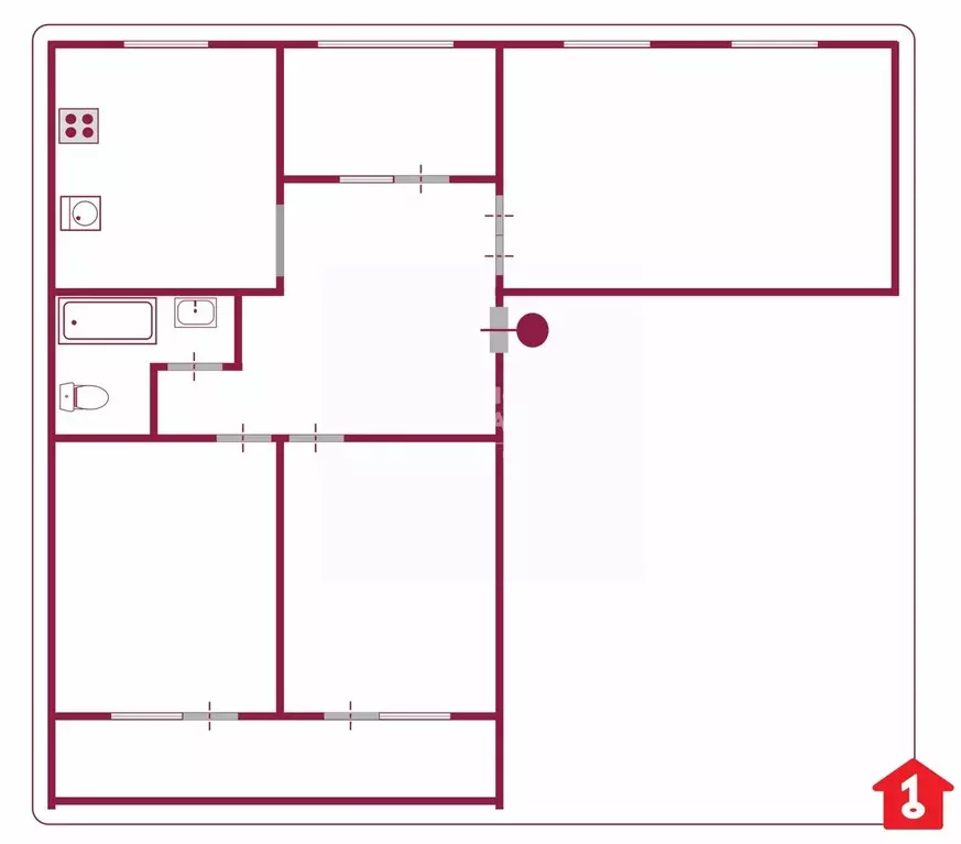 3-к кв. Омская область, Омск Мельничная ул., 70 (64.6 м) - Фото 2