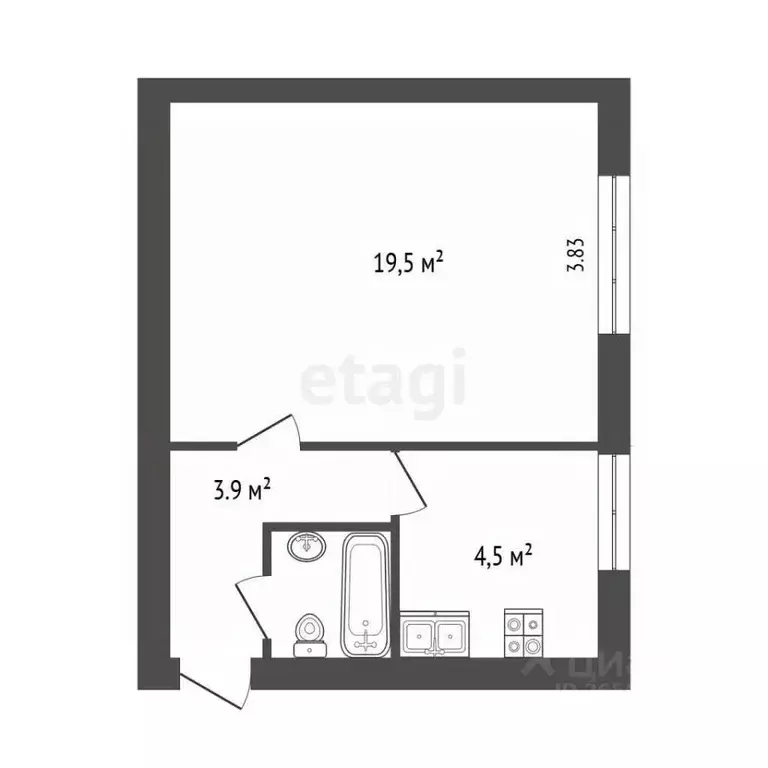 1-к кв. Севастополь ул. Гавена, 10А (29.0 м) - Фото 2