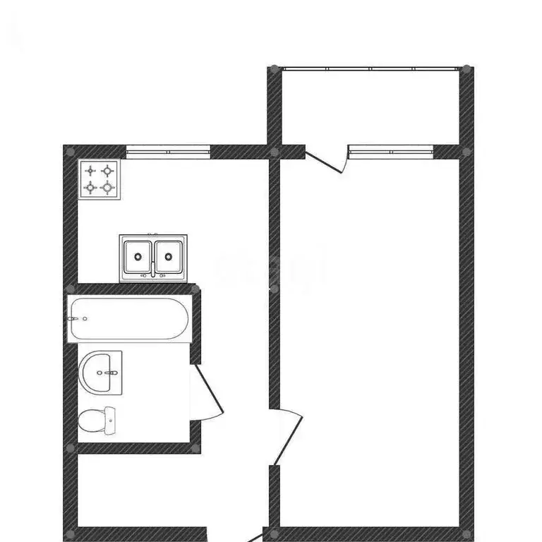 1-комнатная квартира: Кострома, улица Федосеева, 8 (35.3 м) - Фото 1