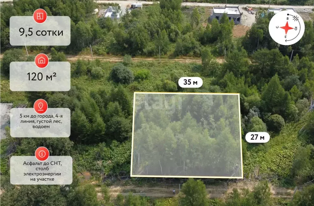 Участок в Сахалинская область, Южно-Сахалинск Здоровье СНТ,  (9.5 ... - Фото 1