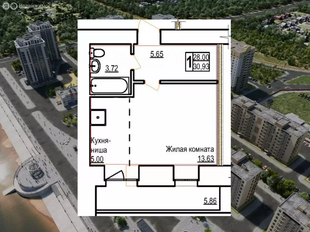 1-комнатная квартира: Благовещенск, Заводская улица, 4 (30.93 м) - Фото 1