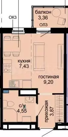 Квартира-студия, 24,8 м, 8/25 эт. - Фото 0