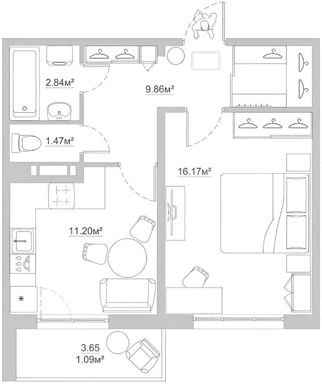 1-к кв. Ленинградская область, Ломоносовский район, Виллозское ... - Фото 2