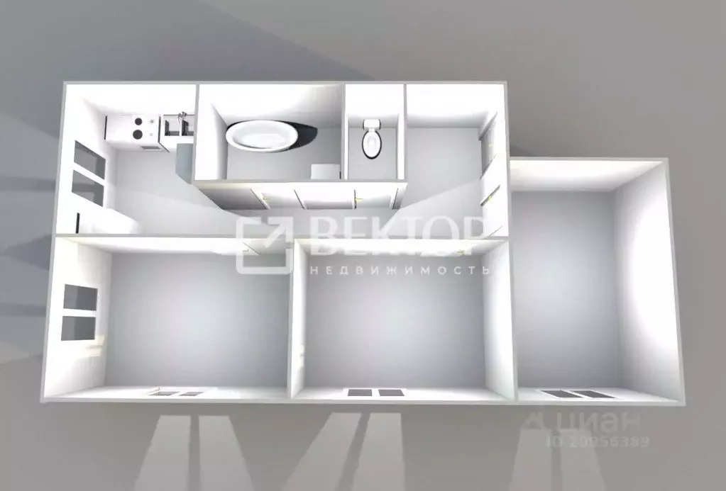 3-к кв. Костромская область, Кострома ул. 7-я Рабочая, 45 (65.0 м) - Фото 2