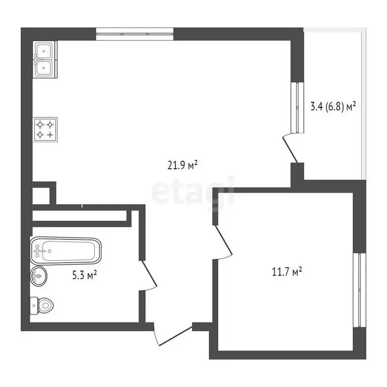 1-комнатная квартира: Светлогорск, Ольховая улица, 19к7 (49.7 м) - Фото 0