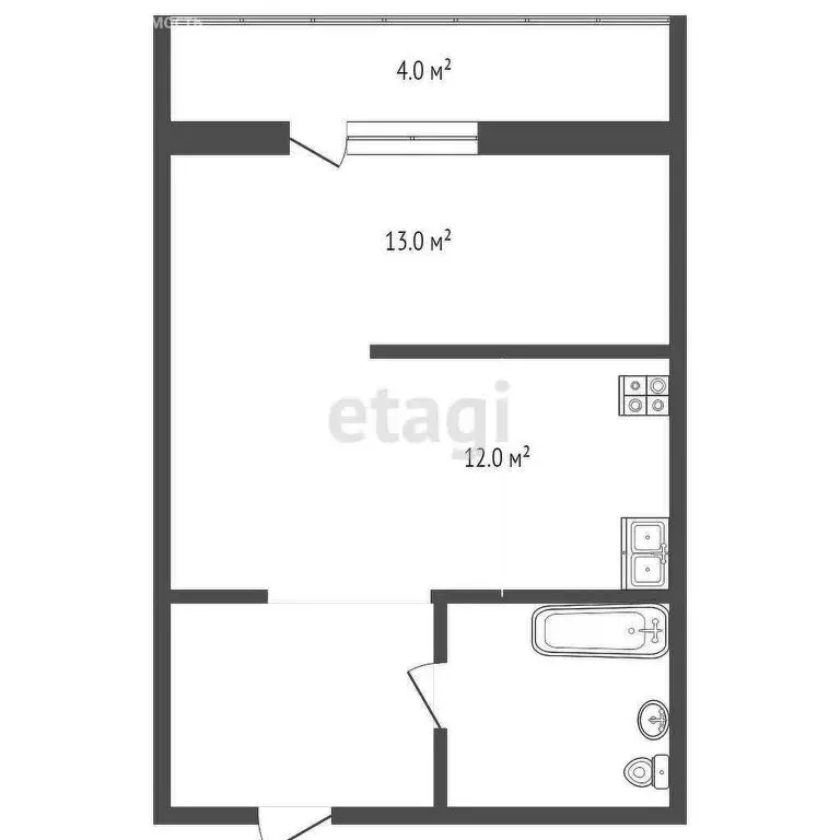 Квартира-студия: Анапа, Рождественская улица, 55к2 (35 м) - Фото 1