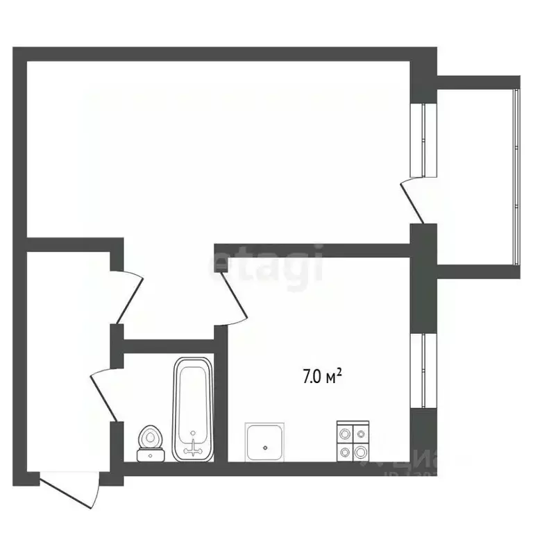 1-к кв. Тюменская область, Тюмень ул. Орджоникидзе, 65 (30.3 м) - Фото 1