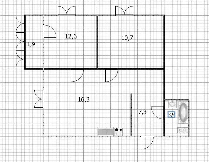 3-к кв. Башкортостан, Уфа ул. Летчика Кобелева, 3/3 (51.0 м) - Фото 2