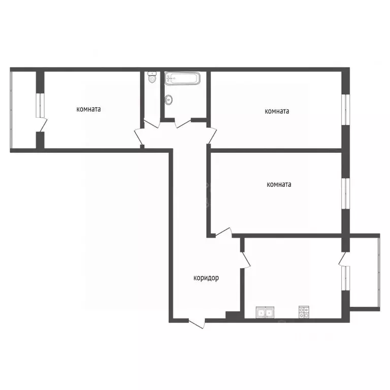 3-к кв. Тюменская область, Тюмень Народная ул., 4к3 (96.5 м) - Фото 2