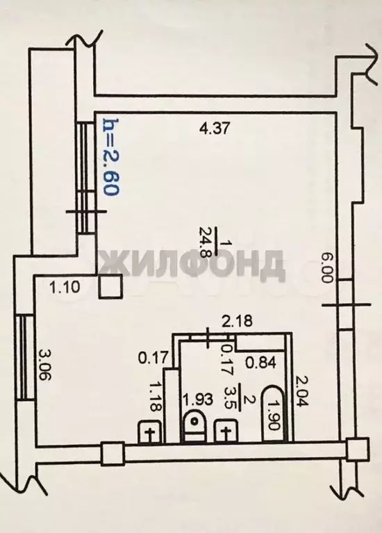 1-к. квартира, 28,3 м, 7/10 эт. - Фото 0