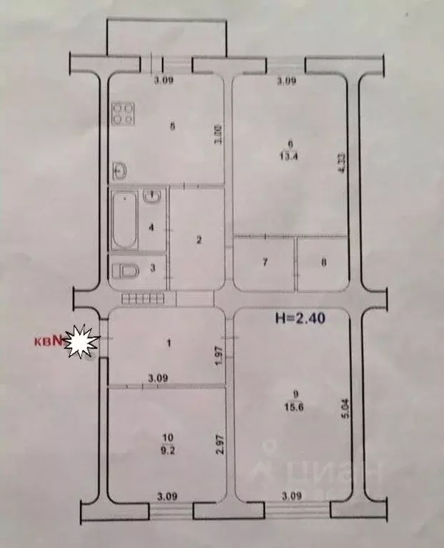 3-к кв. Волгоградская область, Волжский просп. Имени Ленина, 110 (65.8 ... - Фото 1