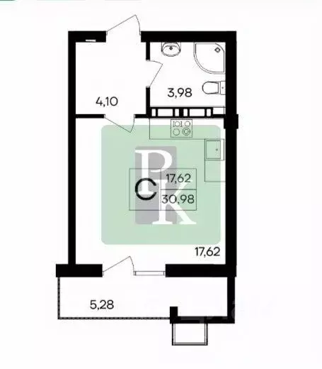 1-к кв. Крым, Симферопольский район, Гвардейское пгт ул. Курганная, ... - Фото 1