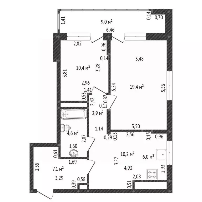 2-к кв. Башкортостан, Уфа Хадии Давлетшиной бул., 9к1 (65.0 м) - Фото 1