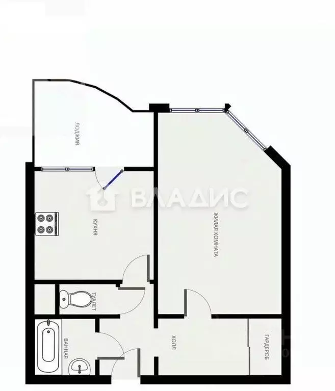 Квартира, 1 комната, 42 м - Фото 1