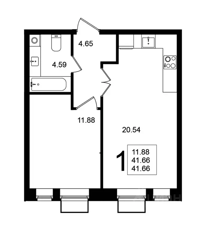 1-к кв. Московская область, Химки Клязьма-Старбеево мкр, Мишино кв-л,  ... - Фото 1