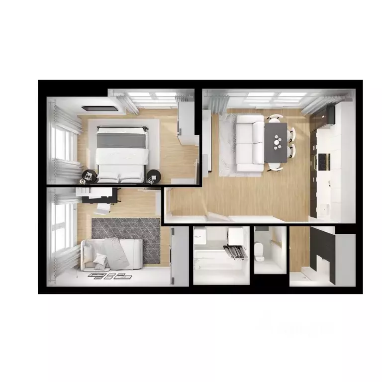 2-к кв. Московская область, Мытищи Яуза Парк жилой комплекс, к5 (51.5 ... - Фото 2