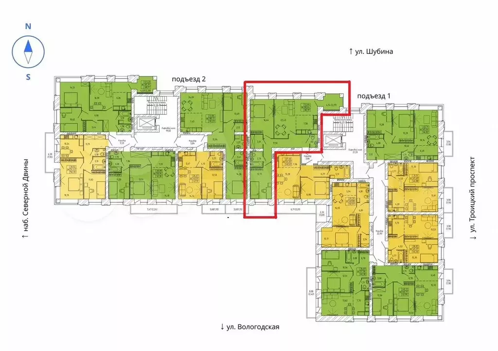 3-к. квартира, 82 м, 4/4 эт. - Фото 1