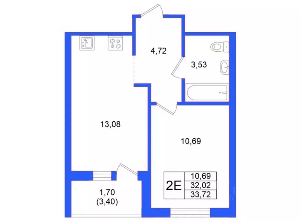 1-к кв. Ленинградская область, Всеволожский район, пос. Бугры ул. ... - Фото 1