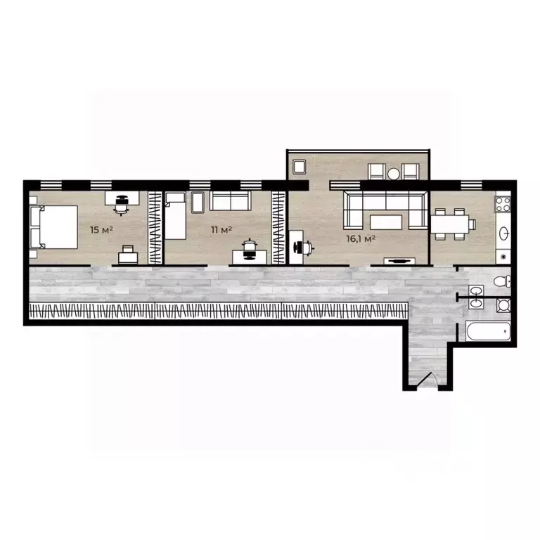 3-к кв. Ярославская область, Ярославль ул. Калинина, 33 (67.7 м) - Фото 1