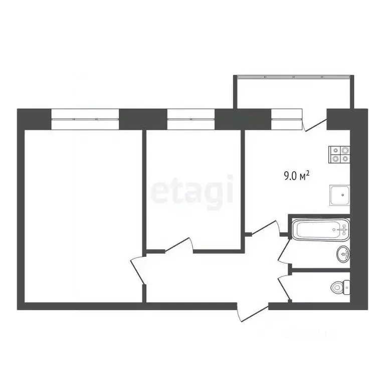 2-к кв. Ярославская область, Тутаев ул. Липовая, 3 (44.6 м) - Фото 1