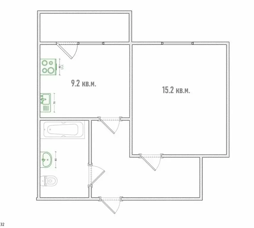 1-комнатная квартира: Омск, улица Крупской, 8/1 (37.1 м) - Фото 0