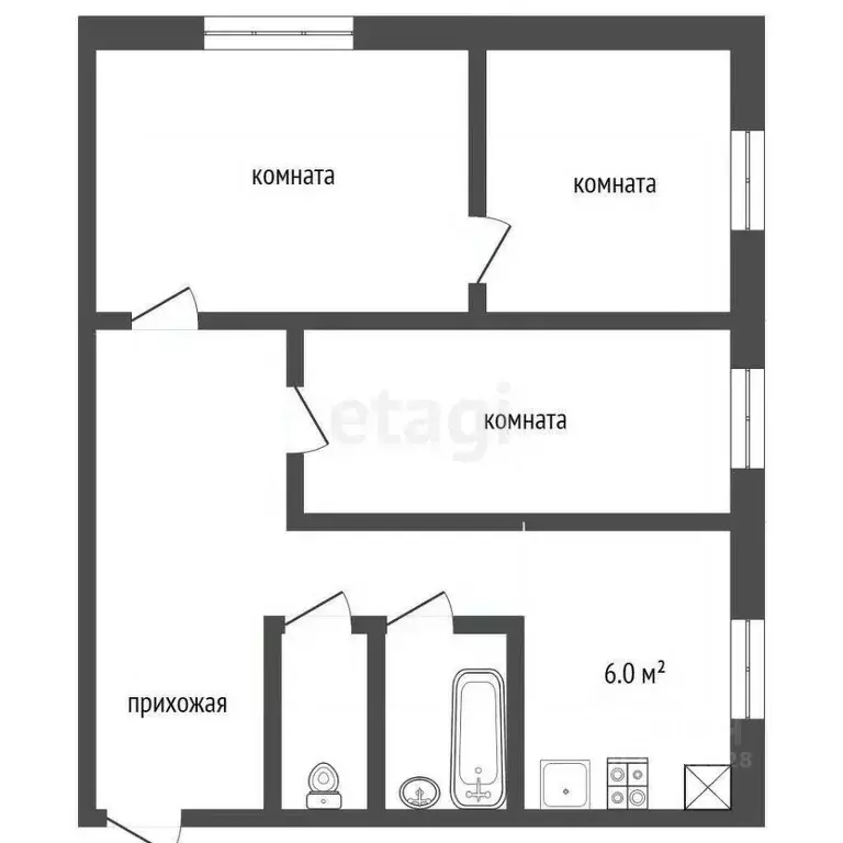 3-к кв. Владимирская область, Муром Орловская ул., 3 (49.2 м) - Фото 0