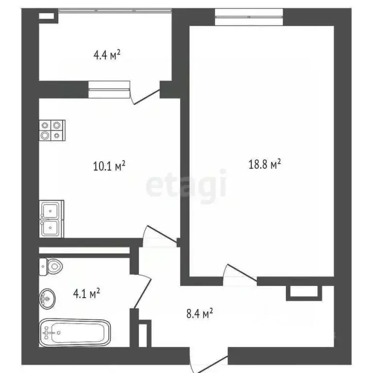 1-к кв. Краснодарский край, Геленджик городской округ, с. Дивноморское ... - Фото 2