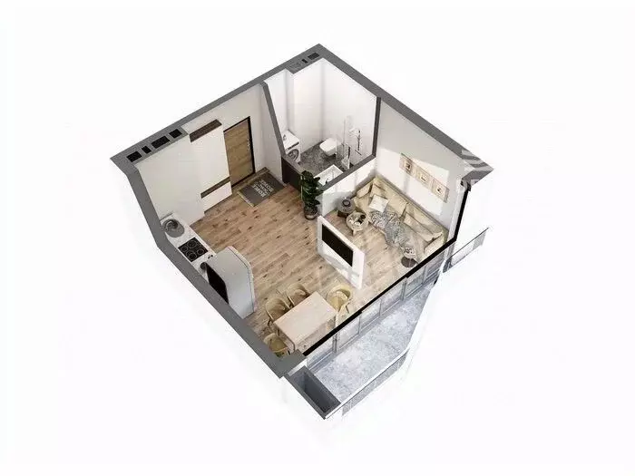 Студия Крым, Ялта ул. Дражинского, 45А (36.6 м) - Фото 2