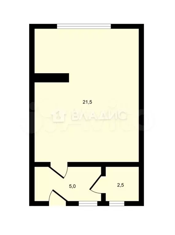 1-к. квартира, 29 м, 2/2 эт. - Фото 0