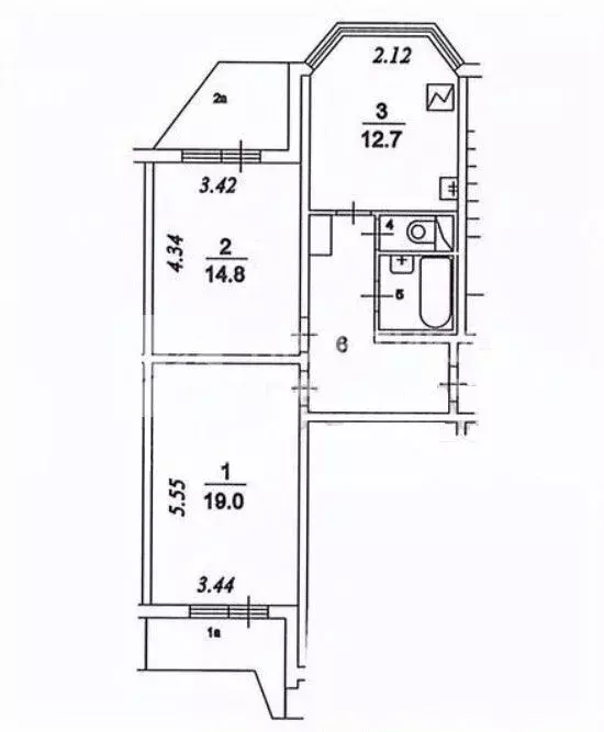 2-к кв. Москва ул. Маршала Баграмяна, 1 (60.1 м) - Фото 2