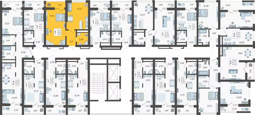 1-комнатная квартира: Сочи, микрорайон Бытха, Ясногорская улица, ... - Фото 2