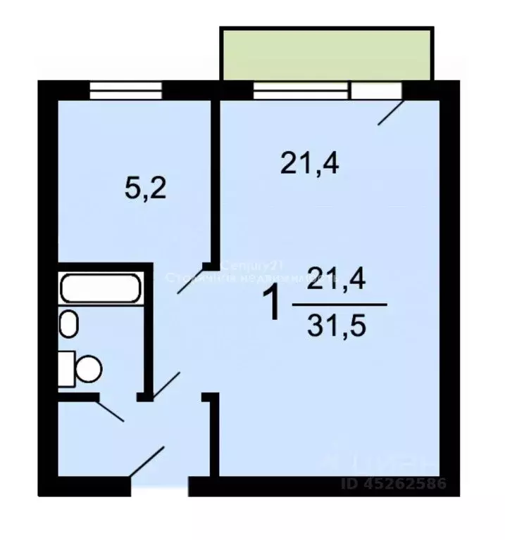 1-к кв. Москва ул. Академика Скрябина, 26К5 (31.7 м) - Фото 1